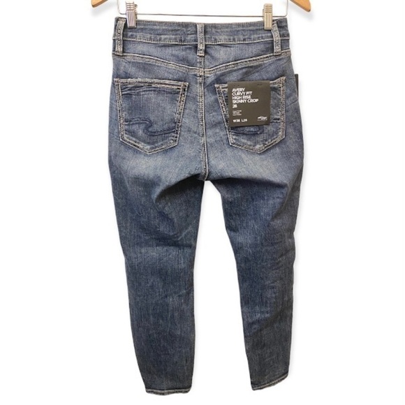 Silver Jeans NWT 5/6 (28) Womens Avery High Rise Skinny Crop Curvy Stretch Jeans - Picture 5 of 14